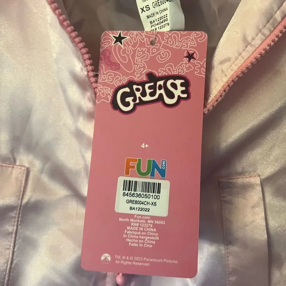 Grease Pink Ladies NWT Pink Satin Jacket. XS. Halloween costume. Cute.
